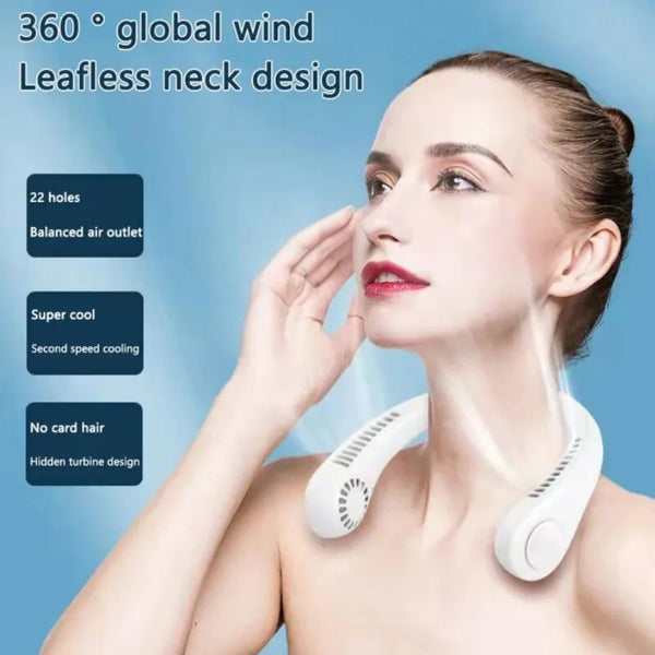 Mini Neck Fan USB Rechargeable – Hands-Free Portable Cooling Fan (3 Speed)