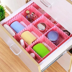 Pack of 4 Plastic Drawer Dividers – Adjustable DIY Partition Boards for Cabinets, Wardrobes & Home Storage (Random Color)