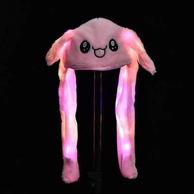 Bunny Plush Winter Cap with LED Lights – Cute Ear Muffs & Ear Warmers (Random Color)