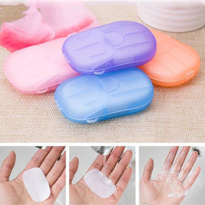 20Pcs Portable Soap Paper Sheets – Disposable Travel Hand Washing Soap for Camping & Outdoor Use