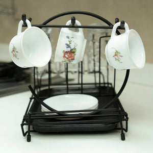 Durable Metal Cup & Glass Stand Rack – Space-Saving Countertop Organizer for Mugs, Cups, Plates & Glasses