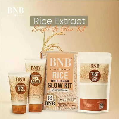 Rice Extract Brightening Glow Facial Kit – Face Wash, Scrub & Mask
