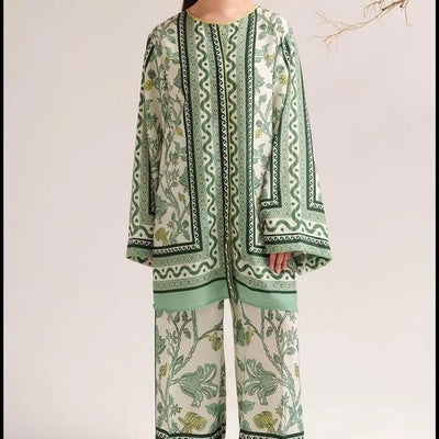Green Printed Swiss Lawn Suit for Women – 2 Pc Eid & Casual Wear (M & L)