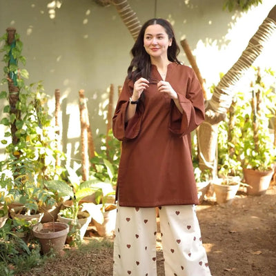 Embroidered Cotton Suit for Women – 2 Pc Eid Party Wear (Standard Size)