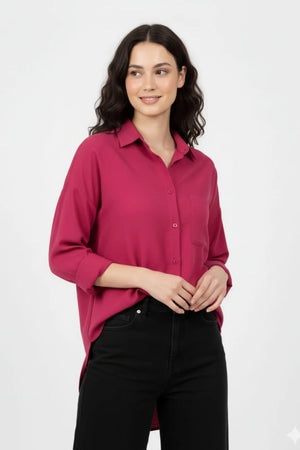 Silk Button-Down Shirt for Women – Medium & Large