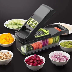 Manual Food Chopper – Multi-Function Vegetable & Onion Chopper Kitchen Tool (16 Pcs Set)