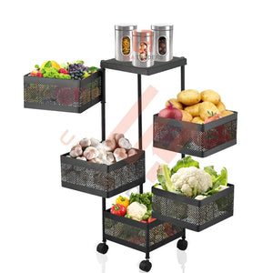 Iron Fruit Basket – Black Metal Fruit Storage Bowl for Kitchen Counter