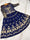 Blue Embroidered Lehenga Set – Shamoz Silk Flared Skirt (2 Pc)