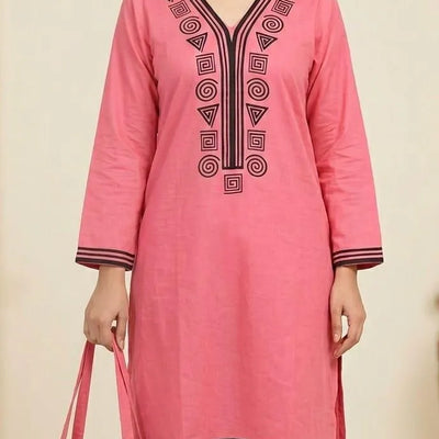 Printed Linen 3 Pc Suit for Women with Bag – Summer & Eid Wear (Standard Size)