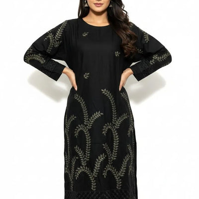 Black Embroidered Lawn Shirt for Women – Eid & Festive Wear
