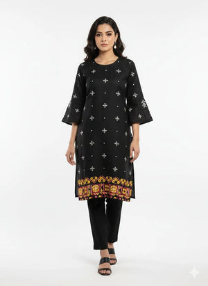 Black Embroidered Lawn Shirt for Women – Eid & Festive Wear