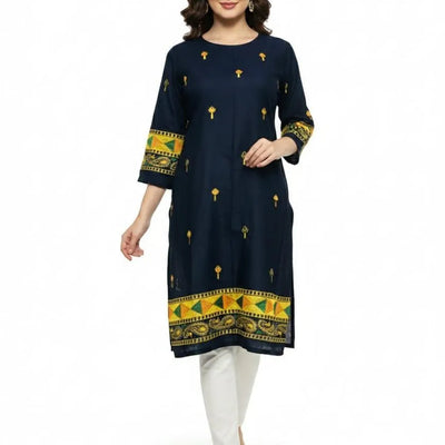 Women Blue Embroidered Lawn Shirt – Stitched Casual Wear
