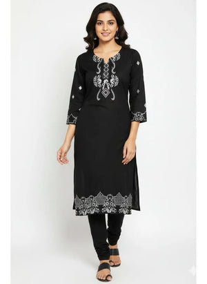 Women Black Embroidered Lawn Shirt – Stitched Casual Wear