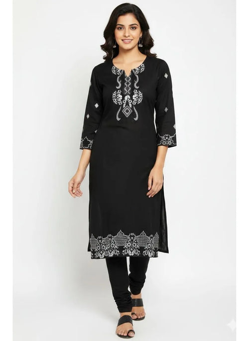 Women Black Embroidered Lawn Shirt – Stitched Casual Wear