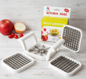 Multi-Chopper 3-in-1 Apple, Fruit & Potato Slicer – Heavy-Duty Stainless Steel Cutter for Quick Slicing