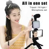 High Quality Vlogging Kit – Mobile & DSLR Tripod, Microphone & 360° LED Video Recording Setup