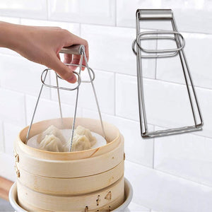 Stainless Steel Hot Bowl Clip – Anti-Scald Foldable Dish Holder for Microwave, Oven & Cooking